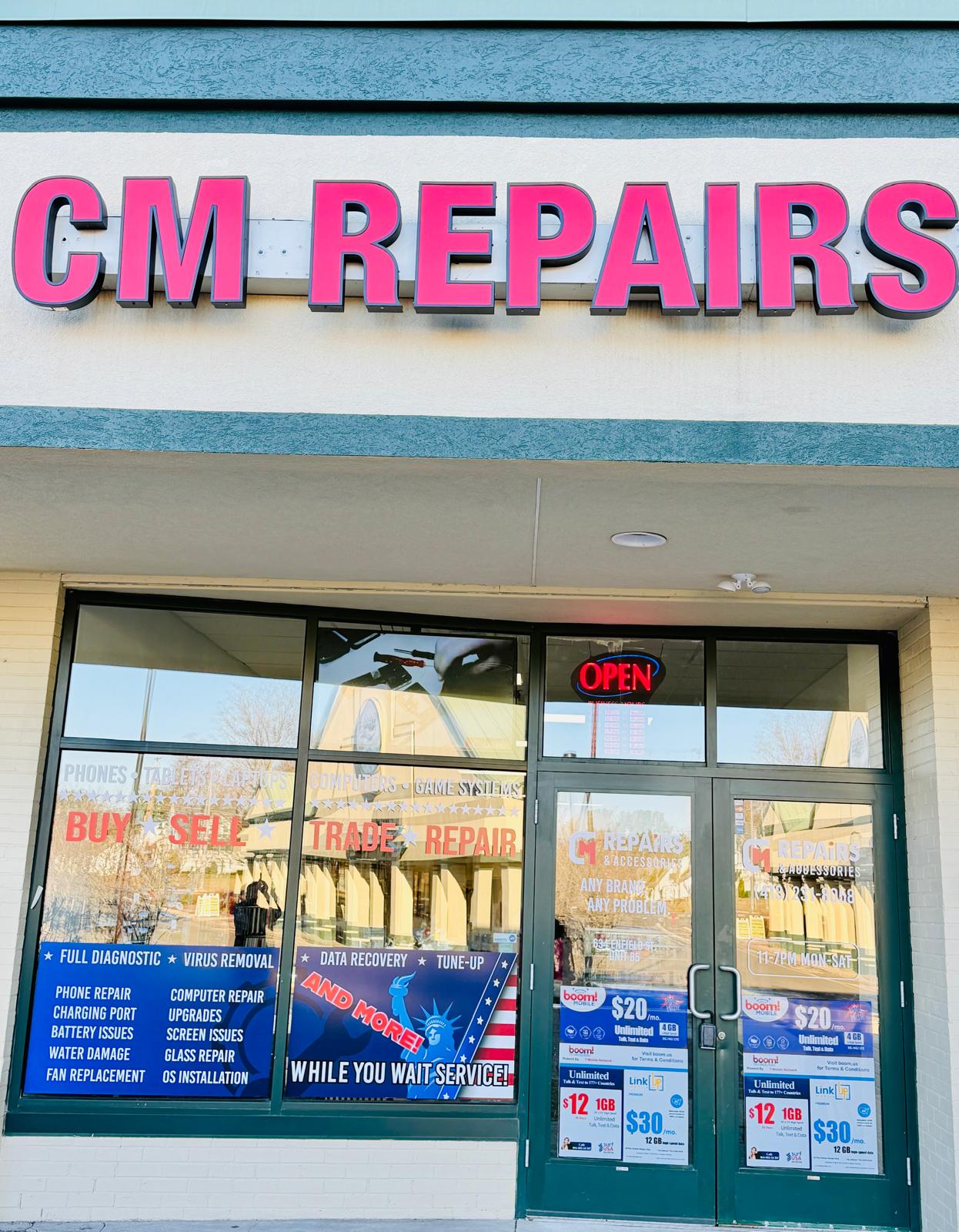 CM Repairs — accessories and retail area